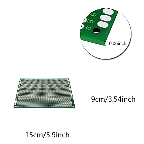 GOONSDS Kit de protótipo de placa de circuito impresso universal dupla face, placa de proto para táb