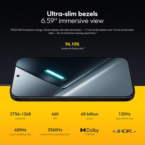 Poco X8 Pro, Smartphone 8 + 512 GB, High-End-Prozessor Dimensity 8500-Ultra, Ultra-helles AMOLED-Display, 50 MP Sony IMX882 mit OIS, Blau, inkl. Karikabatterie – Bild 7
