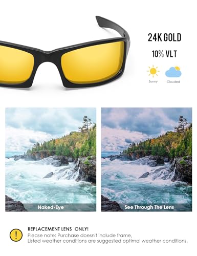 Image of BLAZERBUCK Anti-salt Replacement Lenses for Oakley Fives Squared(4+1) OO9238 Sunglasses - High Intensity yellow