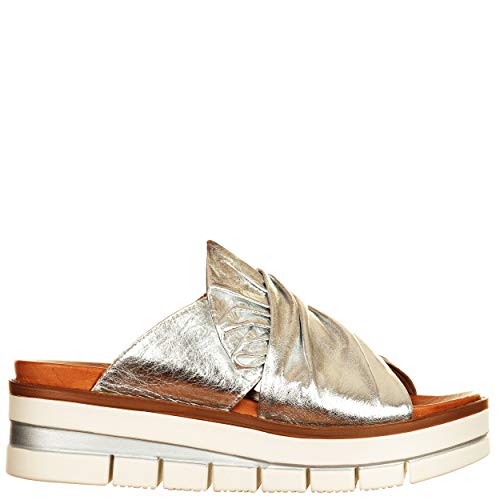 Ciabatta Donna Grunland FAMA 39 | Mules plates pour femme en couleur argent confortable