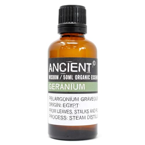 Huile essentielle de géranium Ancient Wisdom 50ml contre le stress