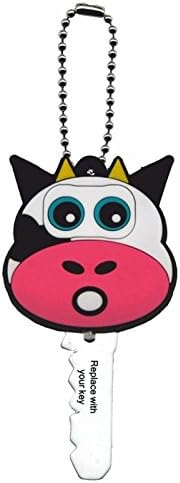 cow Funky Dude Animal Buddies Key Cover Cap With LED Torch Light And Chain
