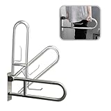 23.5 Inch Toilet Grab Bar, Fold Down Grab Bar with Paper Holder, Knurled Anti-Slip Grab Bars for Toilet, Stainless Steel Handrails Toilet for Seniors Disabled Elderly Pregnant, Brushed Nickel