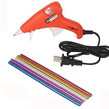 W WADRO Fiber Orange 40 Watt Leak Proof with On Off Switch Indicator and 5 Glitter Sparkle Glue Sticks