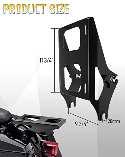 Anonemoto Black Luggage Rack, Two Up Tour Pack Rack Compatible For Harley Davidson 2014-2023 Road Glide Street Glide Road King Electra Glide Detachable Integrated Structure Mounting Bracket Rack #TOP6