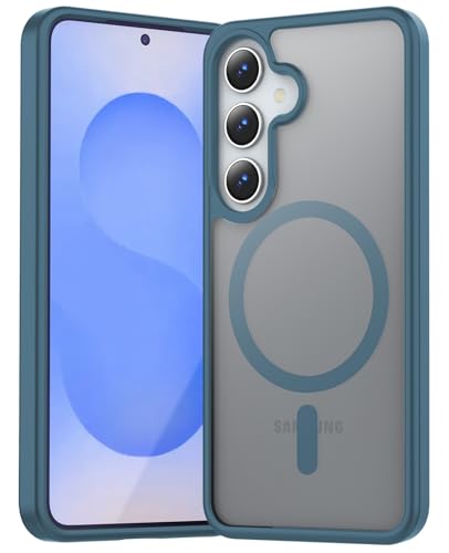 Coque Samsung S25 Plus bleu fine au toucher soyeux anti-traces