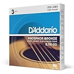 D'Addario EJ16 Phosphor Bronze Acoustic Guitars Strings 3 Pack - Light 12-53
