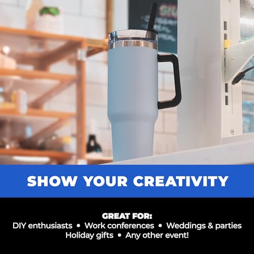 Gifts by Design 10 Ct of 40 Oz Intrepid Stainless Steel Tumbler with Lid, Straw & Handle – Navy Blue – Customizable Insulated Cups for Water, Coffee, Hot & Iced Drinks – Great for DIY, Events, Work by Gifts by Design - Image 4