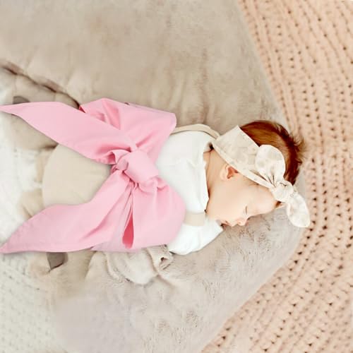 Image of Newborn Swaddle Sash, Soft Cotton Bow Decorative Strap for Swaddles, Adorable Maternity Bow Sash, 70x5.5 Inch, Pink