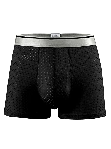 Men's Plus Size Ice Silk Breathable Boxer Briefs Mesh Athletic Sports Underwear For Big & Tall Guys 3-Pack Max 7XL3