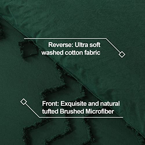 Andency Emerald Tufted Comforter Set King(104X90Inch), 3 Pieces(1 Boho Comforter, 2 Pillowcases) Textured Farmhouse Comforter, Soft Microfiber Down Alternative Geometric Comforter Bedding Set #TOP4