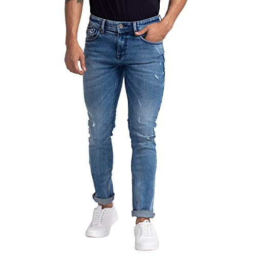 Image of Spykar Men Mid Rise Slim Fit Jeans