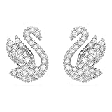 Swarovski Swarovski Swan Stud Earrings, Swan, Clear Crystals, Rhodium Finish