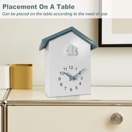 BAKENLON Moderne Kuckucksuhr, Kuckucksuhren Schwarzwalduhr mit Pendel, Cuckoo Clock mit Vogelstimme & Nachtruhefunktion Modern Pendeluhr Wanduhr für Zuhause Wohnzimmer Küche Büro (Weiß/Grau)