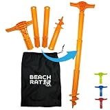 Beach Rat Force Anchor & Storage Bag - 4ft Jet Ski Anchor/Boat Anchor/Kayak Anchor for Shallow Water and Sandbar - High Strength Plastic Pole Boat Accessory - Sand Bar Anchor Kit Case (Neon Orange)