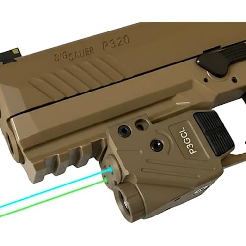 HiLight Tactical P3GCL Cyan Laser 700 Lumens Flashlight w Strobe & Dual (Cyan/Green) Beam, Military-Grade Aluminum & Magnetic Charger, Gun Rail Mount for Glock, Sig, S&W, Laser IIIA <5mw (FDE)