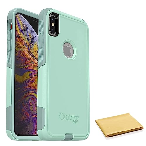 Coque iPhone Xs Max OtterBox Commuter bleue avec son chiffon de nettoyage actif