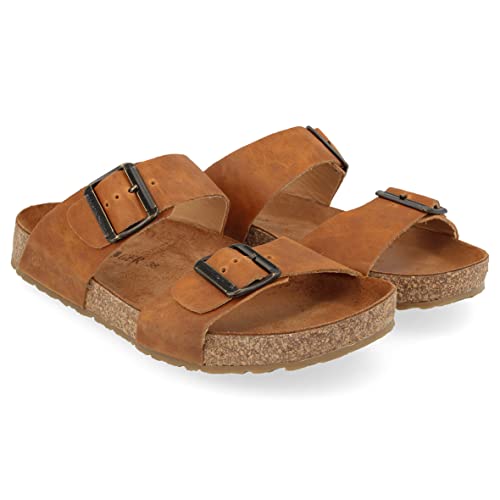 Image of HAFLINGER Andrea Elegant Leather Sandals with Rubber Sole and Cork Latex Footbed Unisex