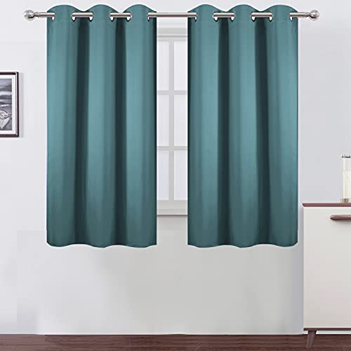 Image of LEMOMO Sea Teal Thermal Blackout Curtains /38 x 54 Inch /Set of 2 Panels Room Darkening Curtains for Bedroom