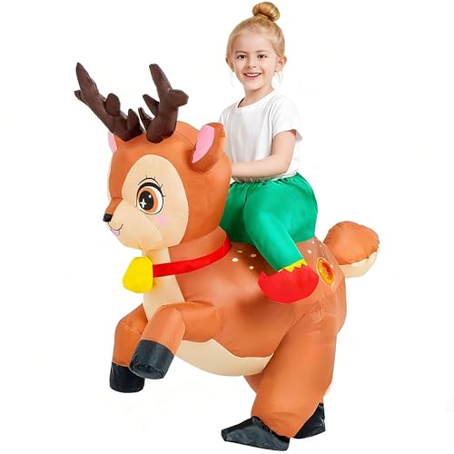 Disfraz inflable de ciervo para niños miniatura 4