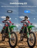 Apexcam X80Pro mit 128G Karte Action Cam 4K60FPS 64MP mit Doppelbildschirme EIS Stabilisierung WiFi Sportkamera Unterwasserkamera 40m Wasserdicht 8X Zoom Fernbedienung 2x1350mAh Akkus mit Zubehör-Set – Ansicht 4