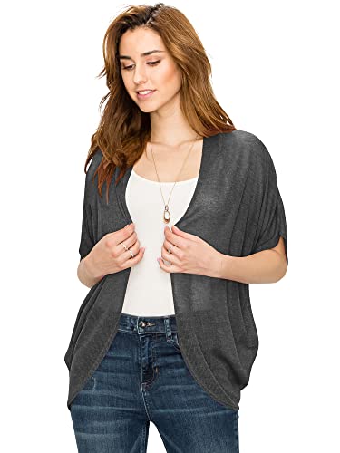 Lock and Love Kimono Style Women's Short Sleeve Open-Front Batwing Cardigan Loose fit3
