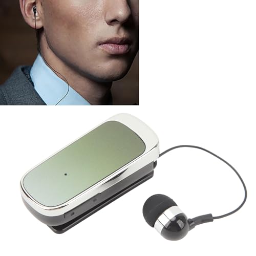 Auriculares Bluetooth Retráctiles EMUKOEP con 20 Horas de Batería y Cable Extensible Verde 3
