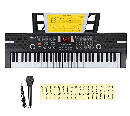 Hricane Piano Keyboard, 61 Keys Beginner Electronic Keyboard Portable Digital Music Keyboard, Early Education Music Instrument with Microphone & Music Sheet Stand by Hricane - Used condition - US$49.67