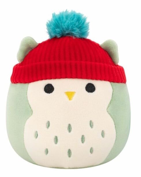 Squishmallows - 7.5'' - Oba Sage Green Owl With Burgundy Hat/Plush