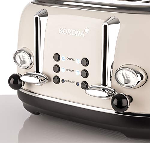 4-Scheiben-Toaster Korona 21676 in Creme mit Röstgrad-Anzeige