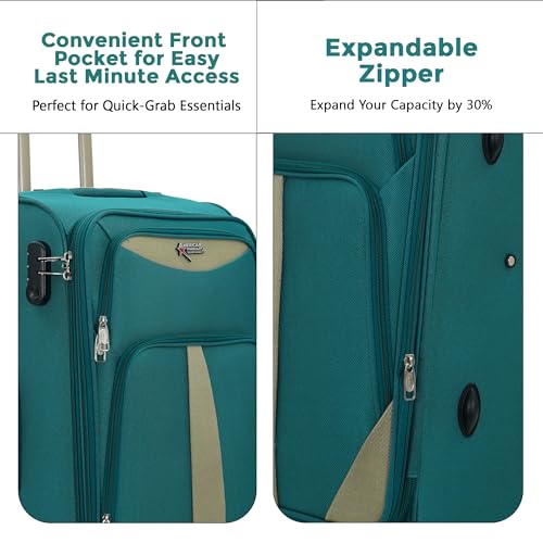 Image of TourisForever Trolley Bag Set-3 |Heavy-Duty Nylon | 3 Digit Number Lock | Cabin Medium Large, Expandable Travel Suitcase, Heavy-Duty Nylon, 3 Digit Number Lock, 360 Lego Wheels, Durable Handle