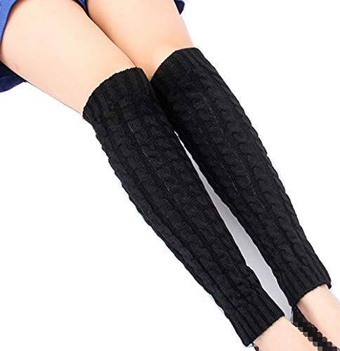 Image of Erioctry 1Pair Women Knit Winter Thermal Warm Leg Warmers Crochet Knitted Long Socks Boot Cuffs Topper Knee Brace Pads Knee Warmers Clothing Accessories for Women
