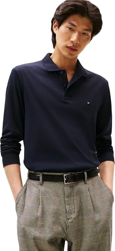 Polo manches longues Tommy Hilfiger anti-froissement coupe droite homme