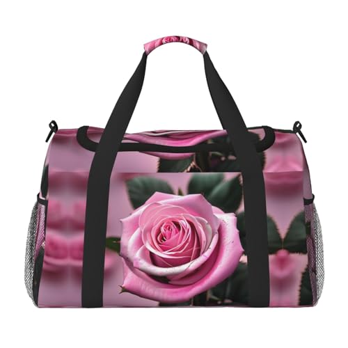 Grand sac de sport pliable noir rouge et rose pour bagage de vacances volumineux