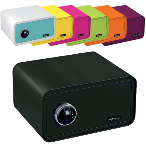 mySafe 430 Fingerprint | Biometrischer Tresor mit Fingerabdruck | 23x43x35cm | Möbeltresor | Stahltresor Doppelbolzenverriegelung | Safe mit Alarm und Notschlüssel | Wand- Bodentresor | Farbe Schwarz