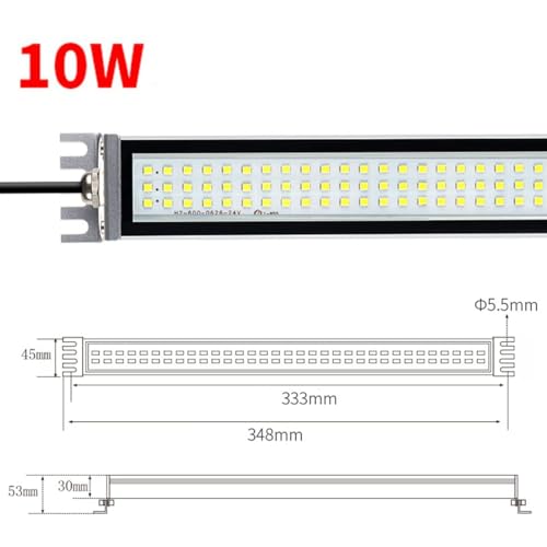 Przemysłowa świetlówka LED, Wodoodporna, Przeciwwybuchowa świetlówka Maszynowa IP66, światło Robocze Ze Stopu Aluminium, Białe źródło Do Obrabiarek CNC Tokarka(Size:110~220V,Color:10W)
