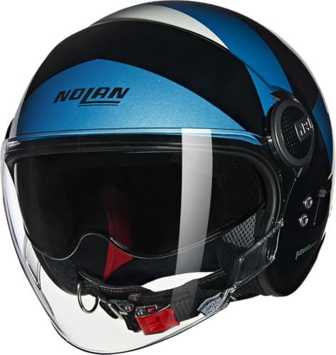 Casque jet Nolan N21 Visor 06 Tangente, un équipement homologué au design rétro élégant
