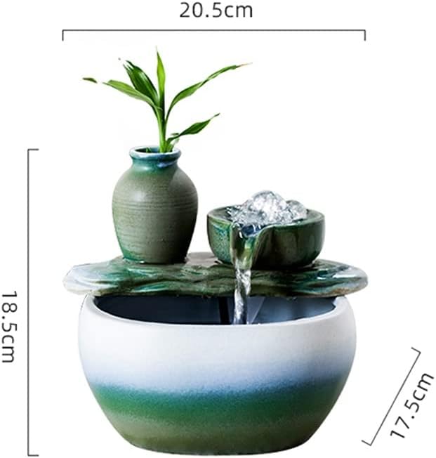 House Decorative Items Tabletop Fountain Ceramic Tabletop Fountain Ornament Circulating Water Fountain for Indoor and Home Decoration Tabletop Waterfall Fountain (Without Nebulizer)