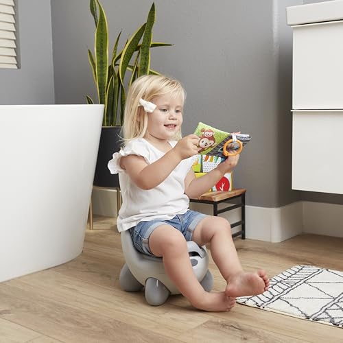 Miniatura 8 de Infantino Asiento Para Orinal Potty Pals, Inodoro De Entrenamiento Para Niños Pequeños, Cuenco Extraíble Con Protector Contra Salpicaduras, Pies Antideslizantes, Cómodo Soporte Contorneado, Koala Gris