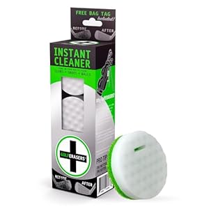 GolfERASERS Instant Golf Eraser with Bag Tether, Premium Dual-Sided Sponge for Cleaning Clubs, Shoes & Golf Balls – Golf Club Cleaner, Golf Ball Cleaner, Golf Club Groove Cleaner, 6 Pack