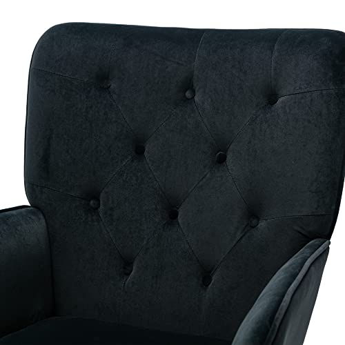 Homvent Upholstered Rocking Chair,Modern Velvet Comfortable Nursery Rocker Chair Tall Back Accent Armchair With Solid Wood Base,Nap Chair Accent Rocking Chair For Adults Kids #TOP5