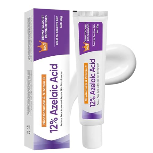12% Azelaic Acid Serum, Azelainsäure Serum für Rötungen & Unreine Haut, Anti Pickel Serums, Reduziert Sichtbare Flecken, Akne Creme Für Glattere, Ebenmäßigere Haut,Gesichtsserum für Alle Hauttypen,20g