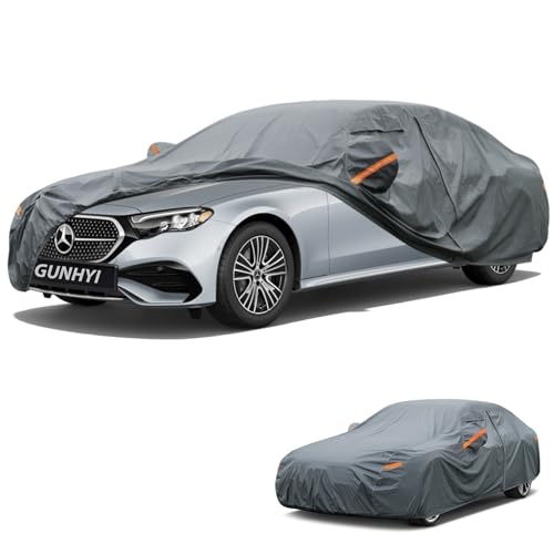 Image of GUNHYI Premium Car Cover Custom Fit Mercedes-Benz E-Class, 16 Layers Heavy Duty Car Cover Waterproof All Weather with Zipper Door for Sun Rain Snow Dust Uv Protection