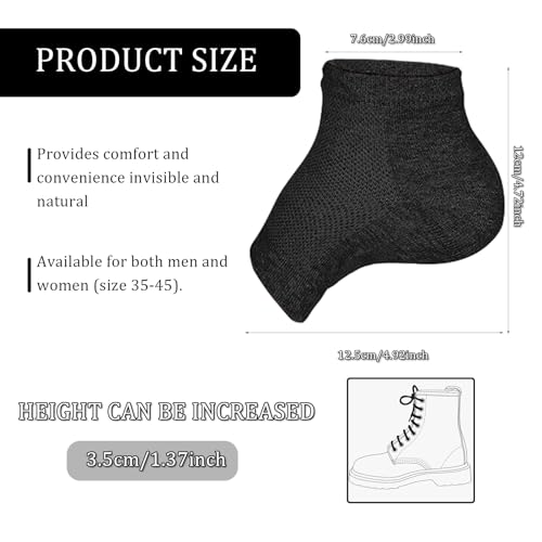 Height Socks, Erhöhungssocken Silikon, Rizzsoles Height Max Socks, Rizzsoles Height Max Insoles, unsichtbare Gel-Einlegesohlen Geeignet für Männer und Frauen (high-3.5)