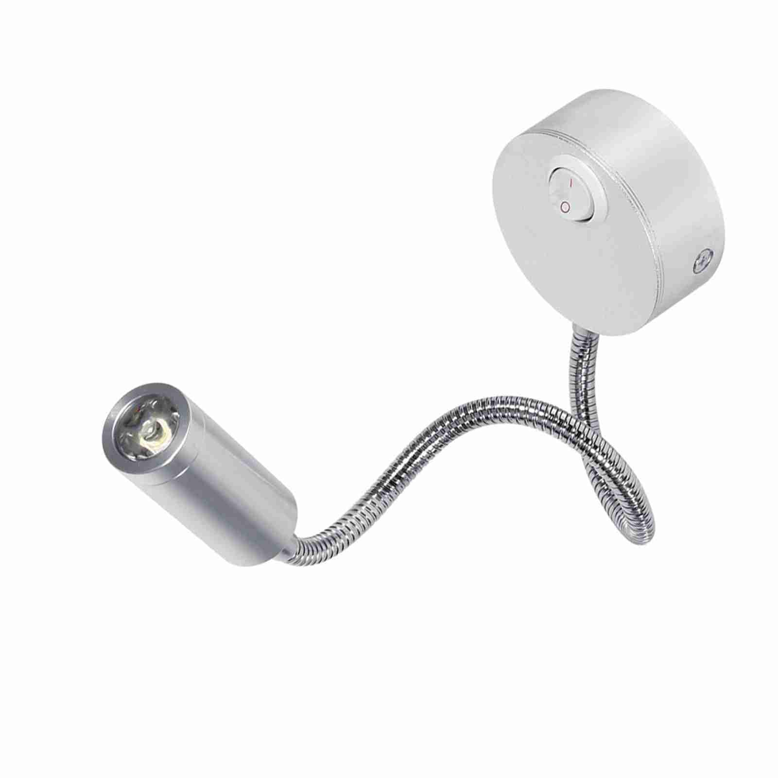 Hyuduo 1W Flexible Gooseneck LED Wall Lamp with ON/OFF Switch for Reading Work, and Study in Bedroom & Office - 3500K warm white