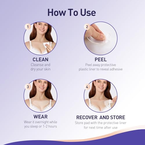 PURITY BABE Almofadas de silicone reutilizáveis para rugas no peito, adesivos para rugas durante a n