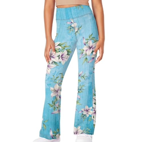 Toddler 5-14Y Girl Bell Bottoms Easter Spring Yoga Pants for Party Plus Size Flare Leggings for Vacation