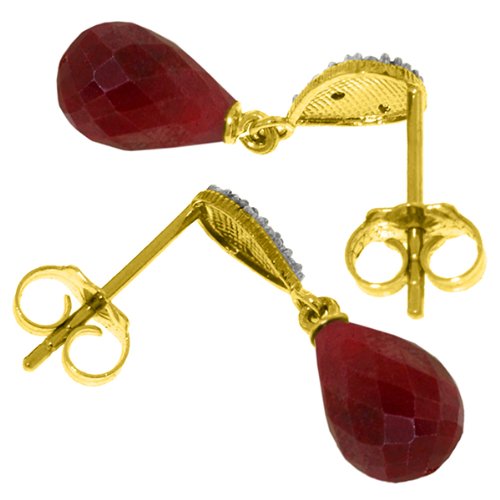 14k Solid Gold Ruby Drop Earrings2