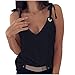 Produktbild Aploa Damen Top Ärmellos Bluse Tunika Basic Tanktops Sexy Tank V-Ausschnitt Shirt T-Shirt Womens Kurzarm Bluse Mädchen Einfarbig Bequem Oberteile Frühling Und Sommer Strand Hemdbluse(Schwarz.M)