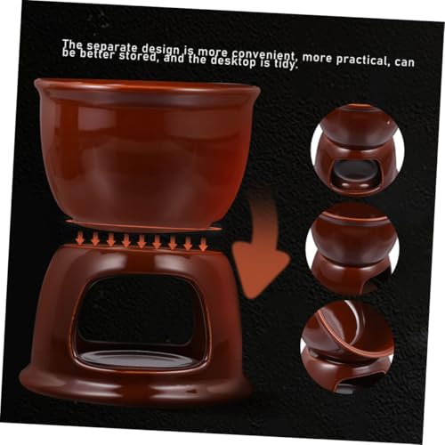 Set de 2 tazas de cerámica para fondue de queso y chocolate miniatura 3